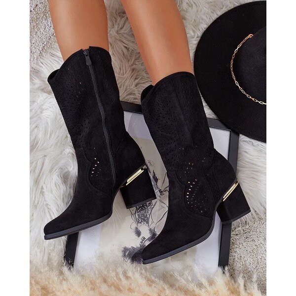 Resti Openwork low stiletto boots Hewir 64979124