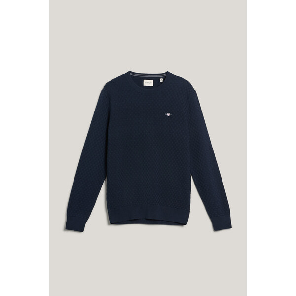 SVETER GANT MICRO TEXTURE C-NECK EVENING BLUE 64944463