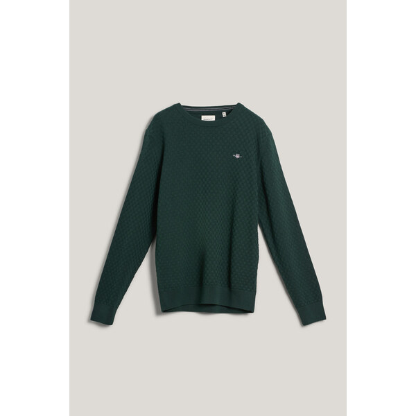 SVETER GANT MICRO TEXTURE C-NECK TARTAN GREEN 64944465