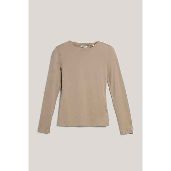 TRIČKO GANT LIGHT COTTON LS T-SHIRT TAUPE BEIGE 64944411