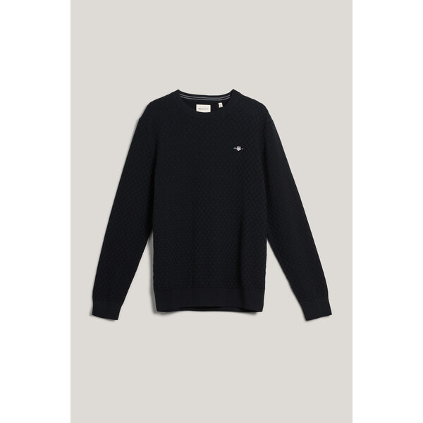 SVETER GANT MICRO TEXTURE C-NECK BLACK 64944461