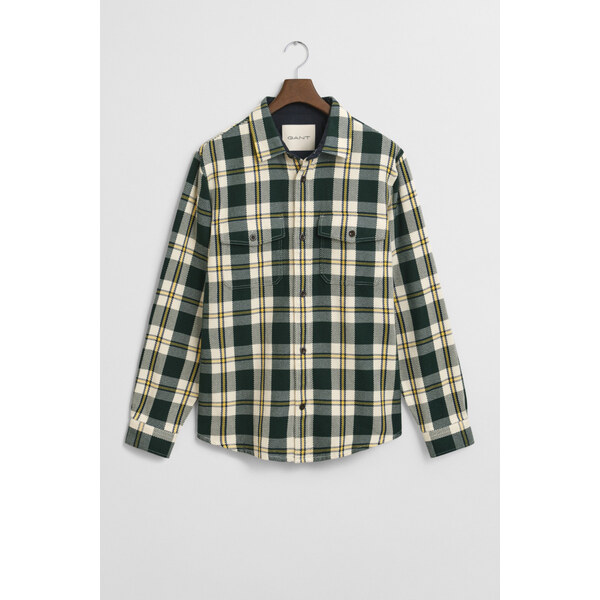 KOŠEĽA GANT HEAVY TWILL CHECK OVERSHIRT TARTAN GREEN 64980710
