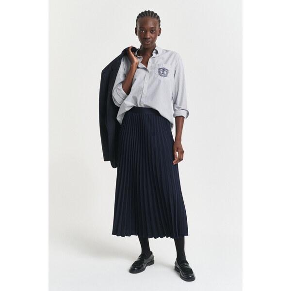SUKŇA GANT MIDI PLEATED SKIRT EVENING BLUE 64980729