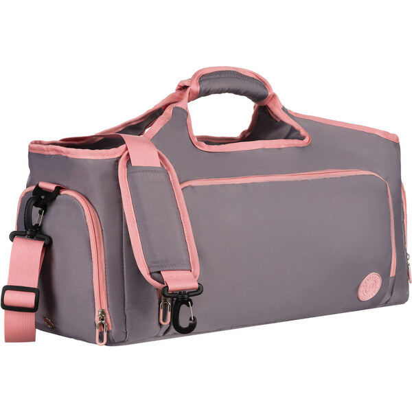 Šedo-ružová víkendová cestovná taška Peterson s komorou na obuv a 64983333