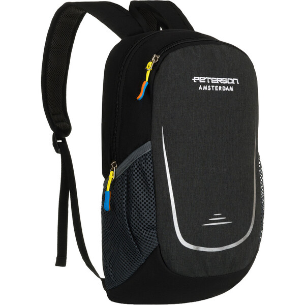 Praktický čierny turistický batoh Peterson s reflexnými prvkami - 64983340