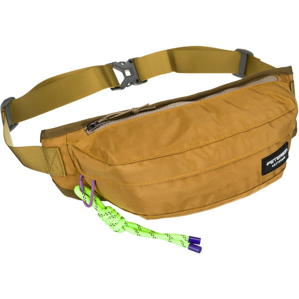 Praktická žltá ľadvinka z odolného polyestru so zapínaním na zips – 64983348