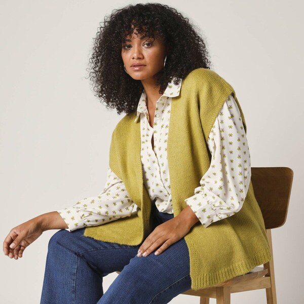 Vesta z jemného úpletu machová 036 Blancheporte 56607578