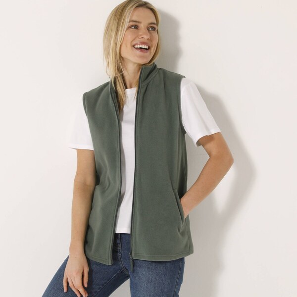 Fleecová vesta na zips bronzová 050 Blancheporte 61843490