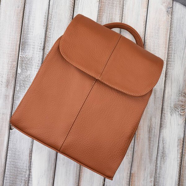 Abruzzo Dámsky mestský kožený batoh | koňak ABR-42-CG 67062718