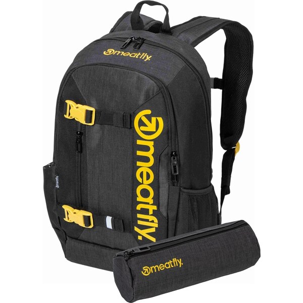 Meatfly batoh Basejumper Black / Charcoal Heather 22 L + PENÁL ZDARMA 65065547