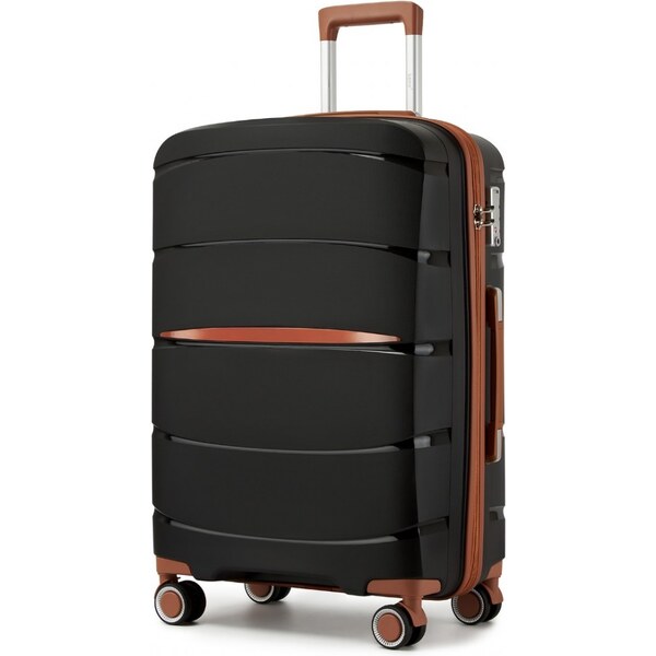 Kufor - KONO PP, stredný 24 s hnedými detailmi – čierny 67205611