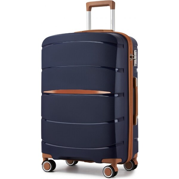 Kufor - KONO PP, stredný 24 s hnedými detailmi – modrý 67205613