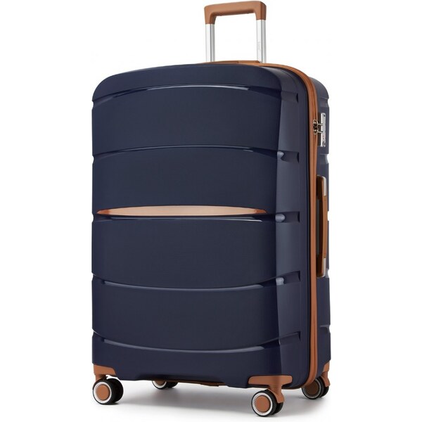 Kufor - KONO PP, veľký 28 s hnedými detailmi – modrý 67205616