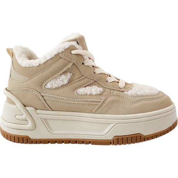 Zateplené tenisky Laura Biagiotti Suede Beige 64990249