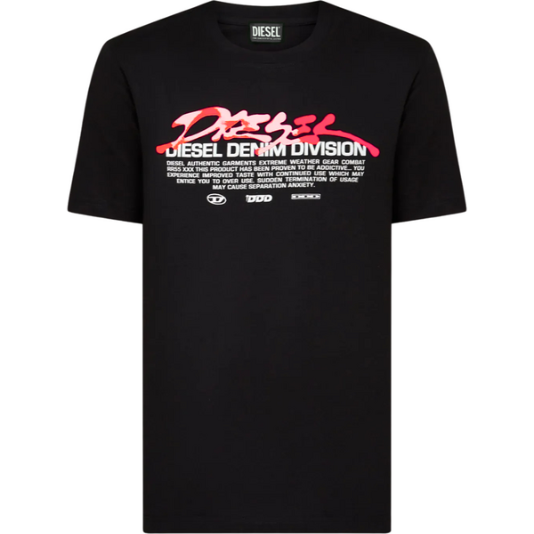 DIESEL Graphic Black tričko 64990220