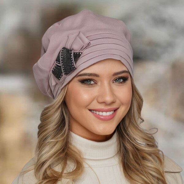 Dámska bavlnená čiapka Krumlovanka W-0857/540 ružová 64990746