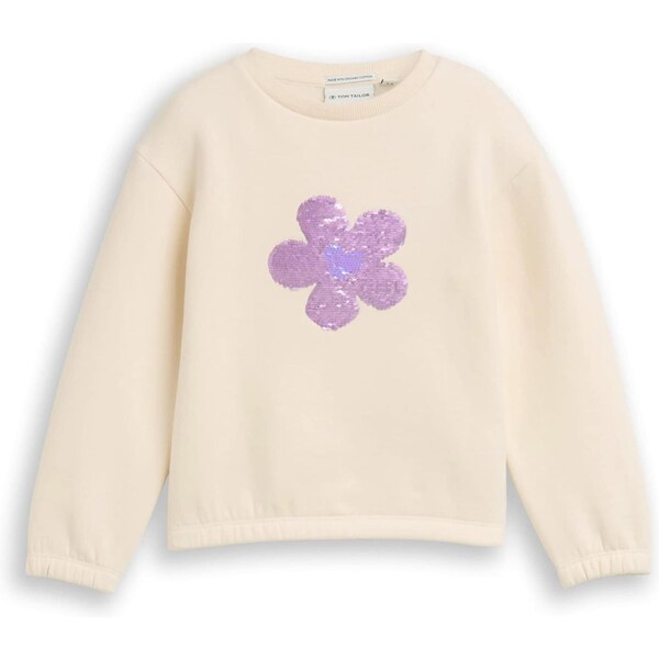 TOM TAILOR Mikina orgovánová / svetlofialová / biela ako vlna 64991460