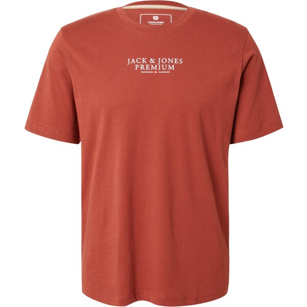 Jack & Jones Premium Tričko JPRBLUARCHIE hrdzavohnedá / biela 64991513