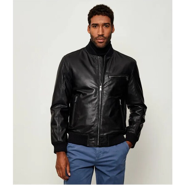 Joop! Jeans Kožená bunda bomber Soan | regular fit | s prímesou vlny 64989445