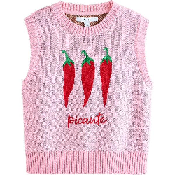 Next Vyšívaný top Chilli Pepper zelená / ružová / červená 65843850