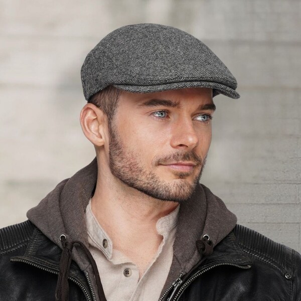 KRUMLOVANKA Pánska vlnená bekovka Ba-31685480 sivý melande - tweed 80% 61255141