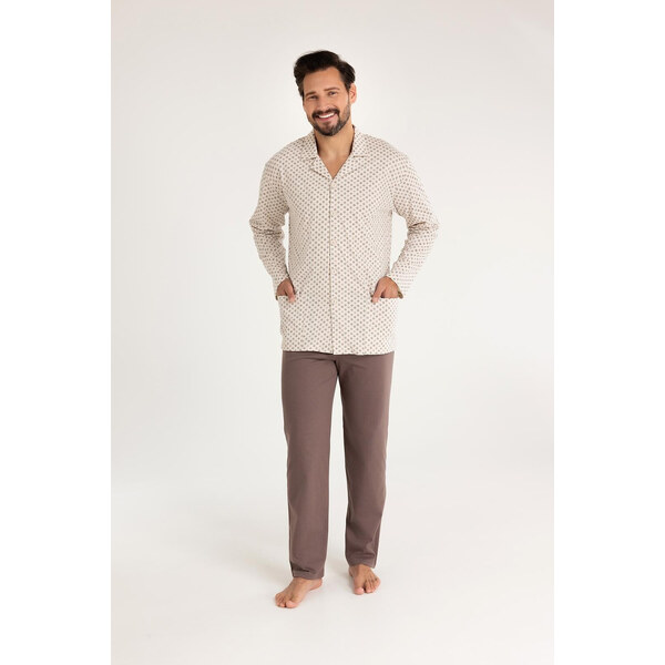 Regina 486 dlhé/r 2XL-3XL z25/26 pánske pyžamo bez zipsu 65447395