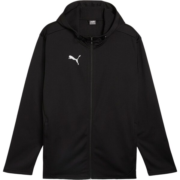 PUMA Športová bunda TeamFinal čierna / biela 65619314