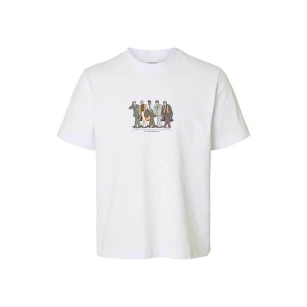 SELECTED Tričko SLHPETE LICENSE zelená / oranžová / čierna / biela 64996938