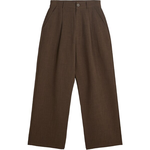 Bershka Plisované nohavice čokoládová 65861649