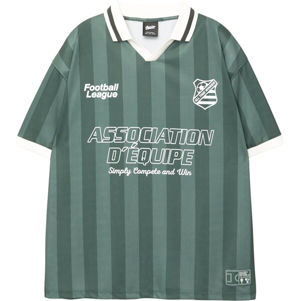 Pull&Bear Tričko STWD smaragdová / jedľová / biela 65475171