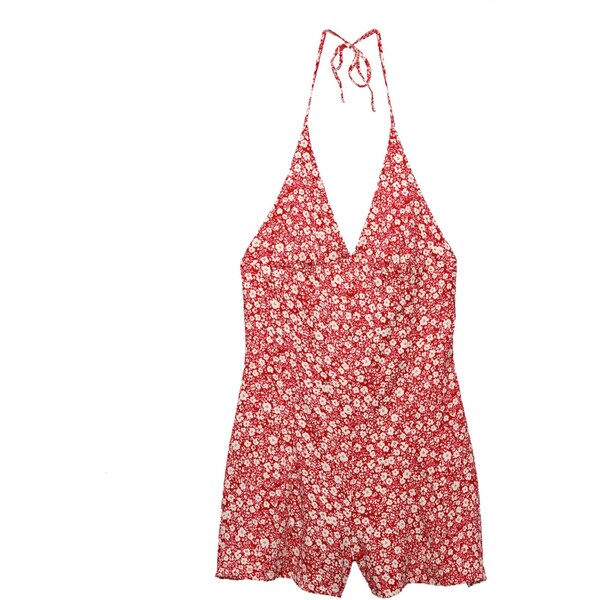 Pull&Bear Overal brusnicová / biela 65888177