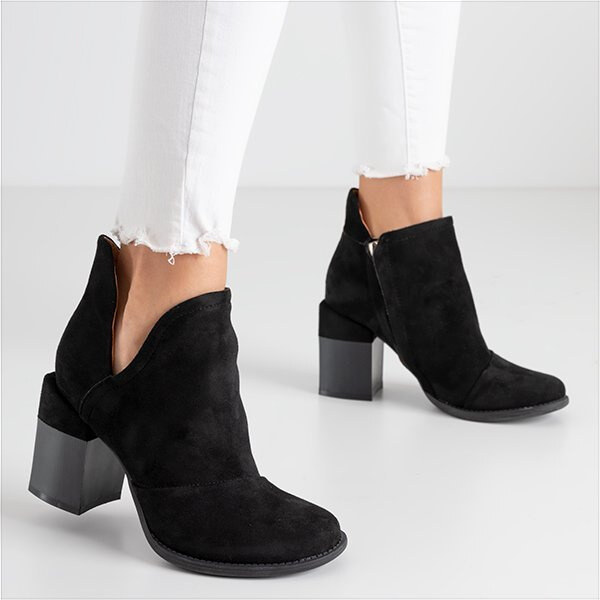 Resti Black womens ankle boots with cut-outs Namibia - Shoes 65004818