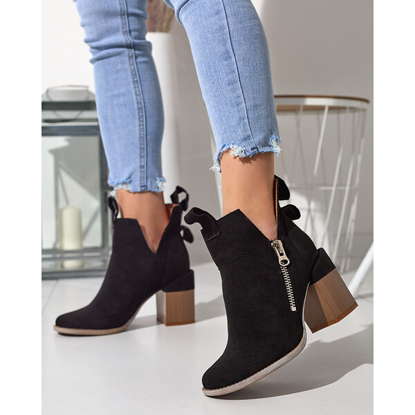 Resti Black womens boots on a square post Darera - Footwear 65004830