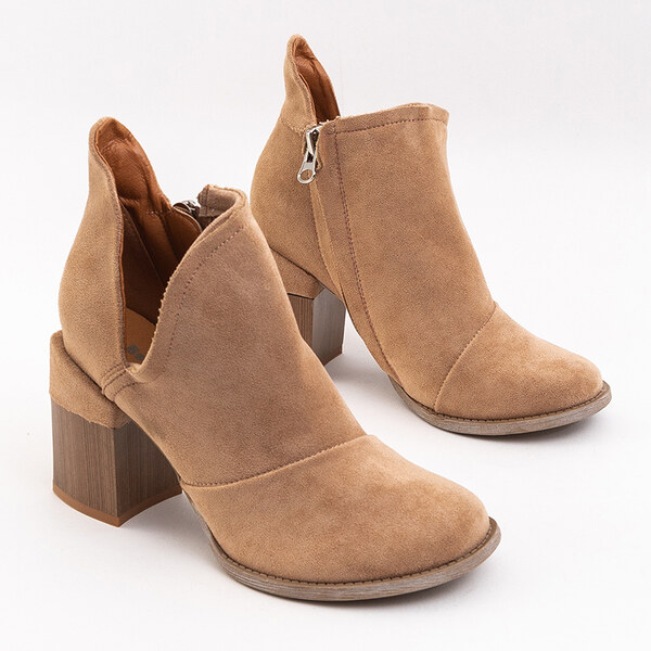 Resti Light brown womens boots with cutouts Plinara - Footwear 65004836