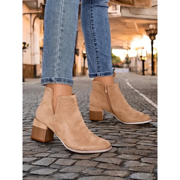 Resti Light brown womens boots with cutouts Geransa - Footwear 65004845