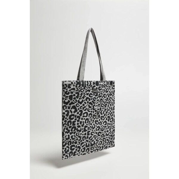 Marisse Gray Animal Print Shopper Bag 65004624
