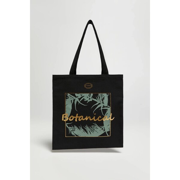 Marisse Black Shopper Bag With Inscription 65004638
