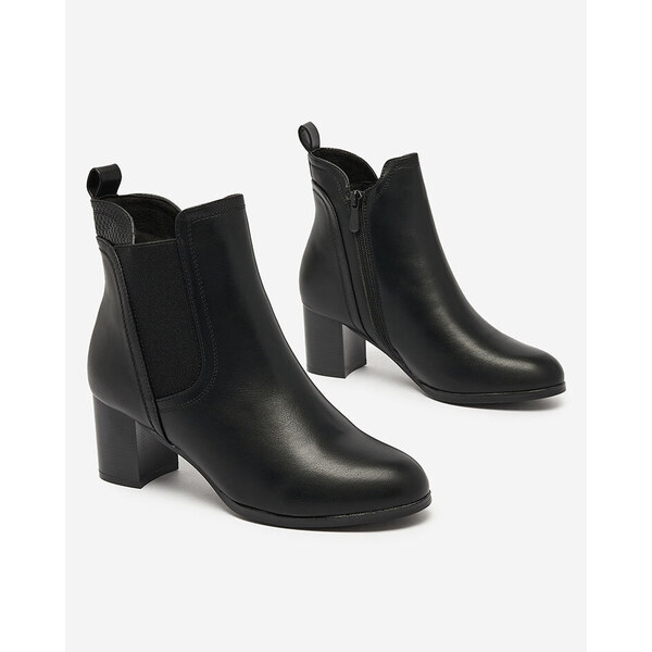 Resti Black womens low stiletto boots Nejery 65004875