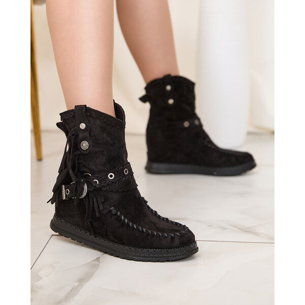 Resti Black womens boots with hidden anchor Dibisa 65004881