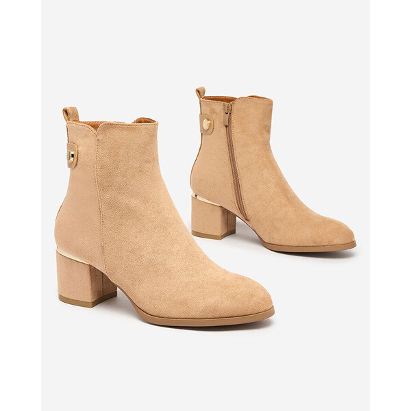 Resti Womens low stiletto boots in light brown Dogdas 65004885