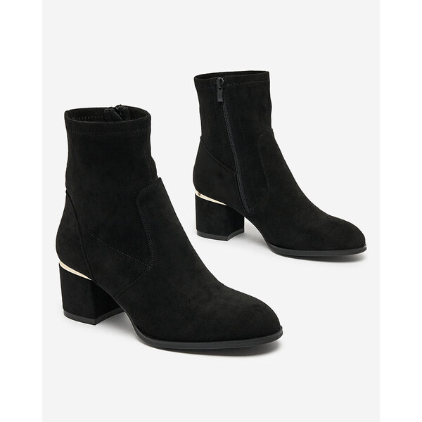 Resti Black womens low stiletto boots Rejerra 65004900