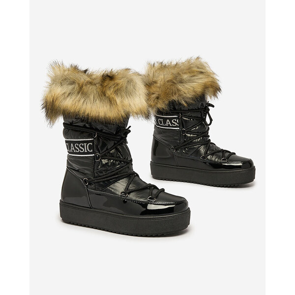 Resti Black slip-on boots ala snow boots for women Gomllo 65004901