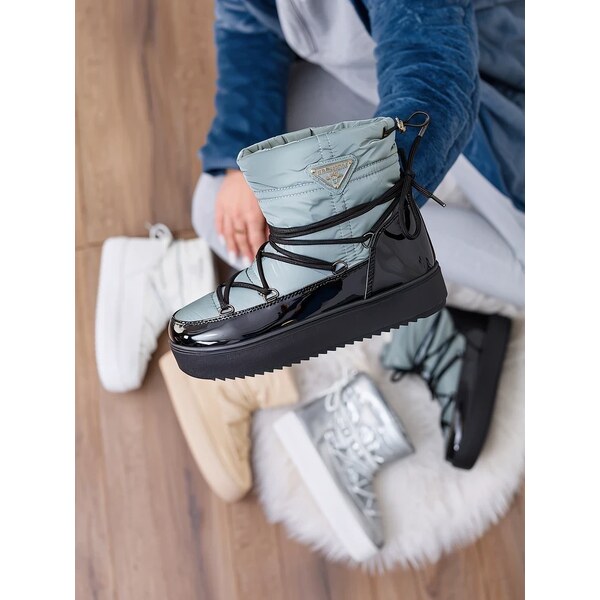 Resti Womens slip-on boots ala snow boots in blue Vevnose 65004906