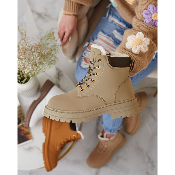 Resti Gray-brown womens insulated trapper boots Radoras 65004924