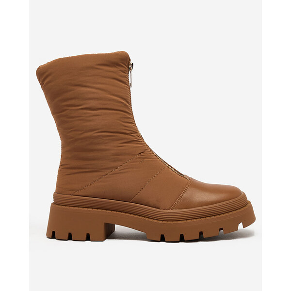 Resti Womens Tainve Beige Flat Heel Boots 65004943