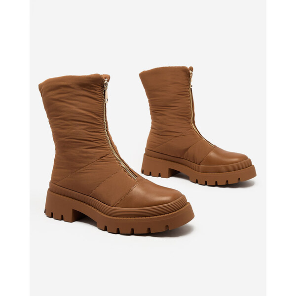 Resti Womens Tainve flat heeled boots in camel color 65004944