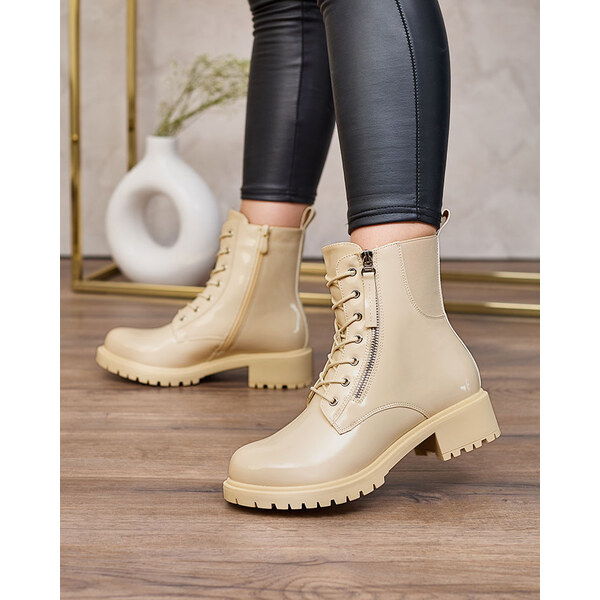 Resti Beige eco leather womens Seddaga bagger boots 65004940