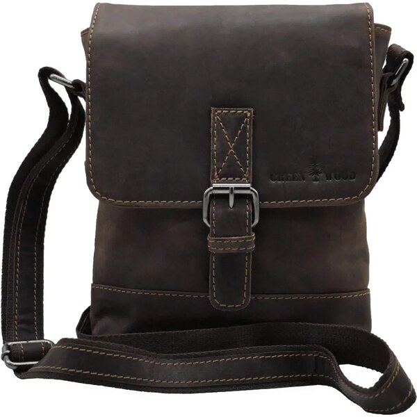 Greenwood Pánska kožená taška cez rameno Gordon hnedá 65003483