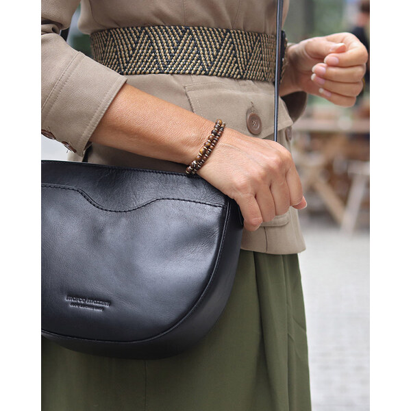 MARCO MAZZINI Dámska luxusná kožená kabelka | čierna G11512a 54220604