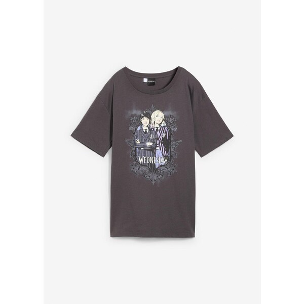 bonprix Tričko Wednesday z čistej bavlny, farba šedá 65006084